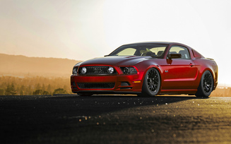 автообои, ford mustang gt, car, muscle car, форд мустанг, red